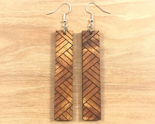 گوشواره طرح پارکت چوبی