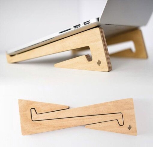 استند لپتاپ چوبی