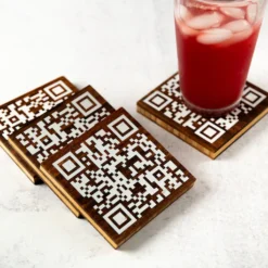 زیر لیوانی طرح QR CODE مدل TH_16329