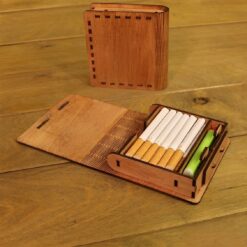 پاکت سیگار و فندک چوبی مدل TH_46626