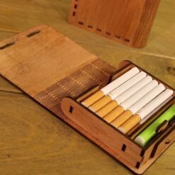 پاکت سیگار و فندک چوبی مدل TH_46626 66